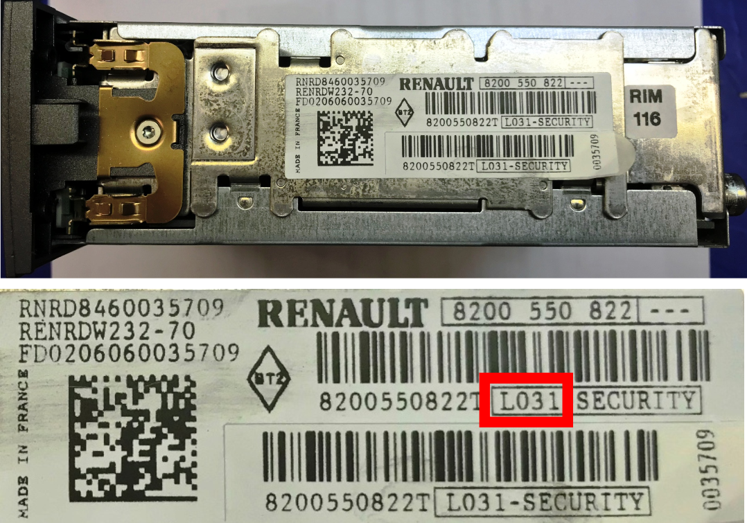 renault security number